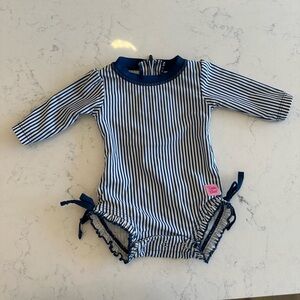 Ruffle Butts Navy and White Swimwear